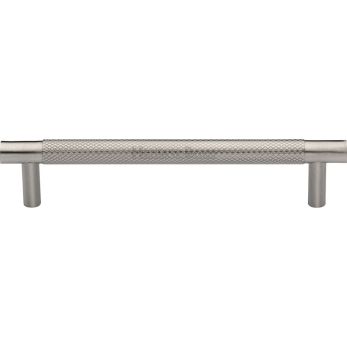 Heritage Brass Cabinet Pull Partial Knurl Design 128mm CTC Satin Nickel finish